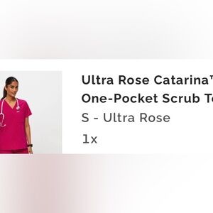 Fig scrub top Catarina one pocket in ultra rose size small